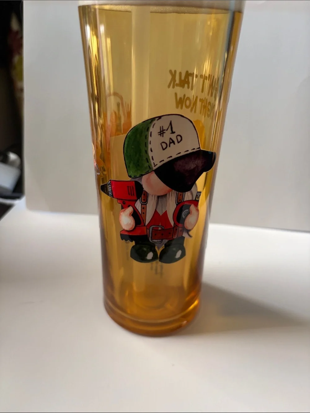 Hot Dad Stuff 24 oz Faux Beer Flip Straw Tumbler